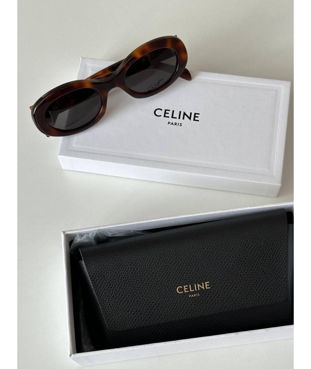 CELINE Коричневые солнцезащитные очки, фото 3