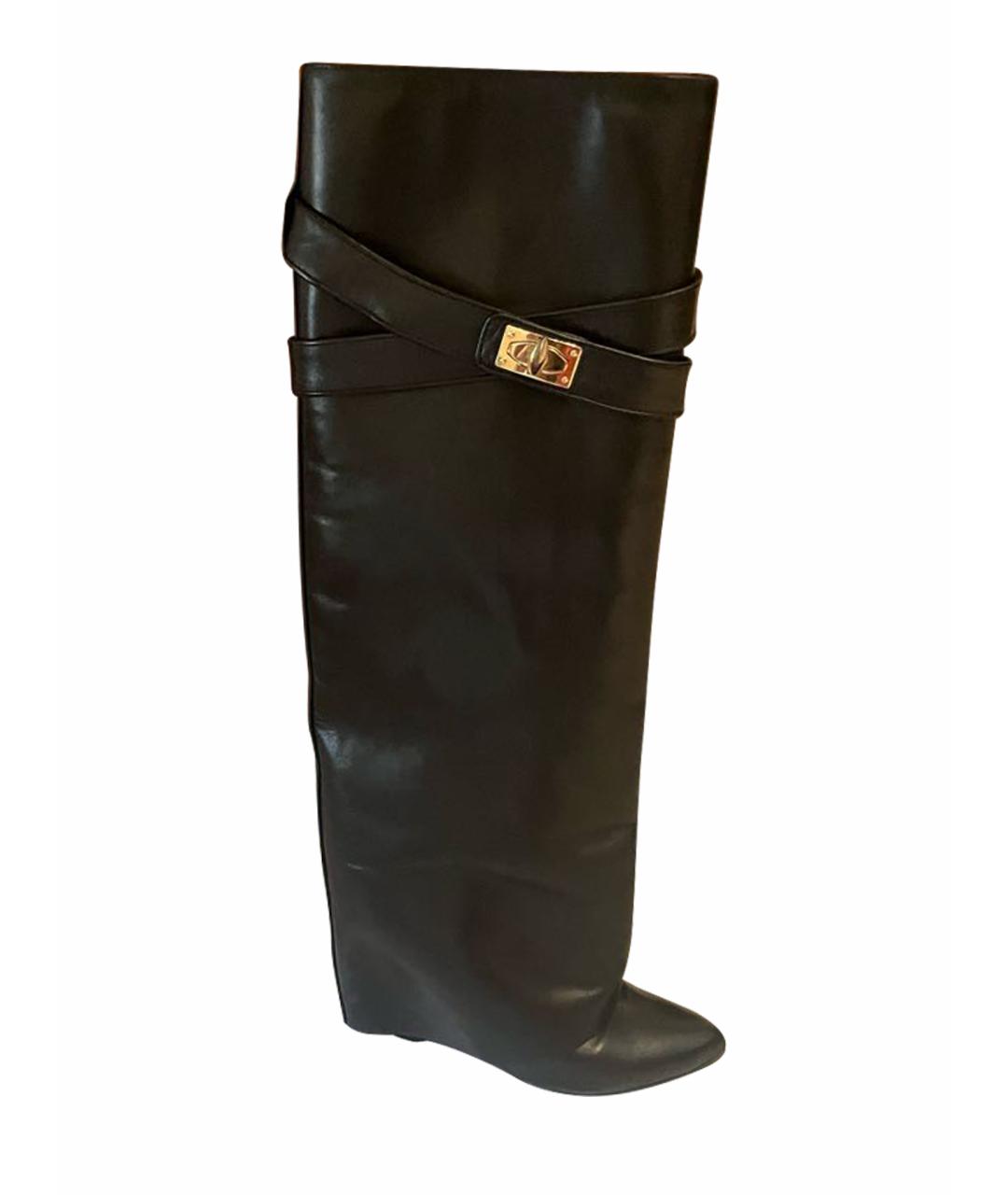 GIVENCHY Черные кожаные сапоги, фото 1