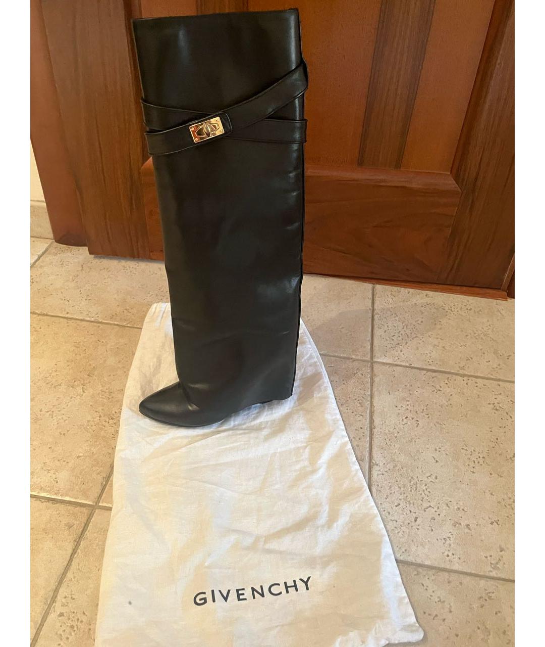 GIVENCHY Черные кожаные сапоги, фото 4