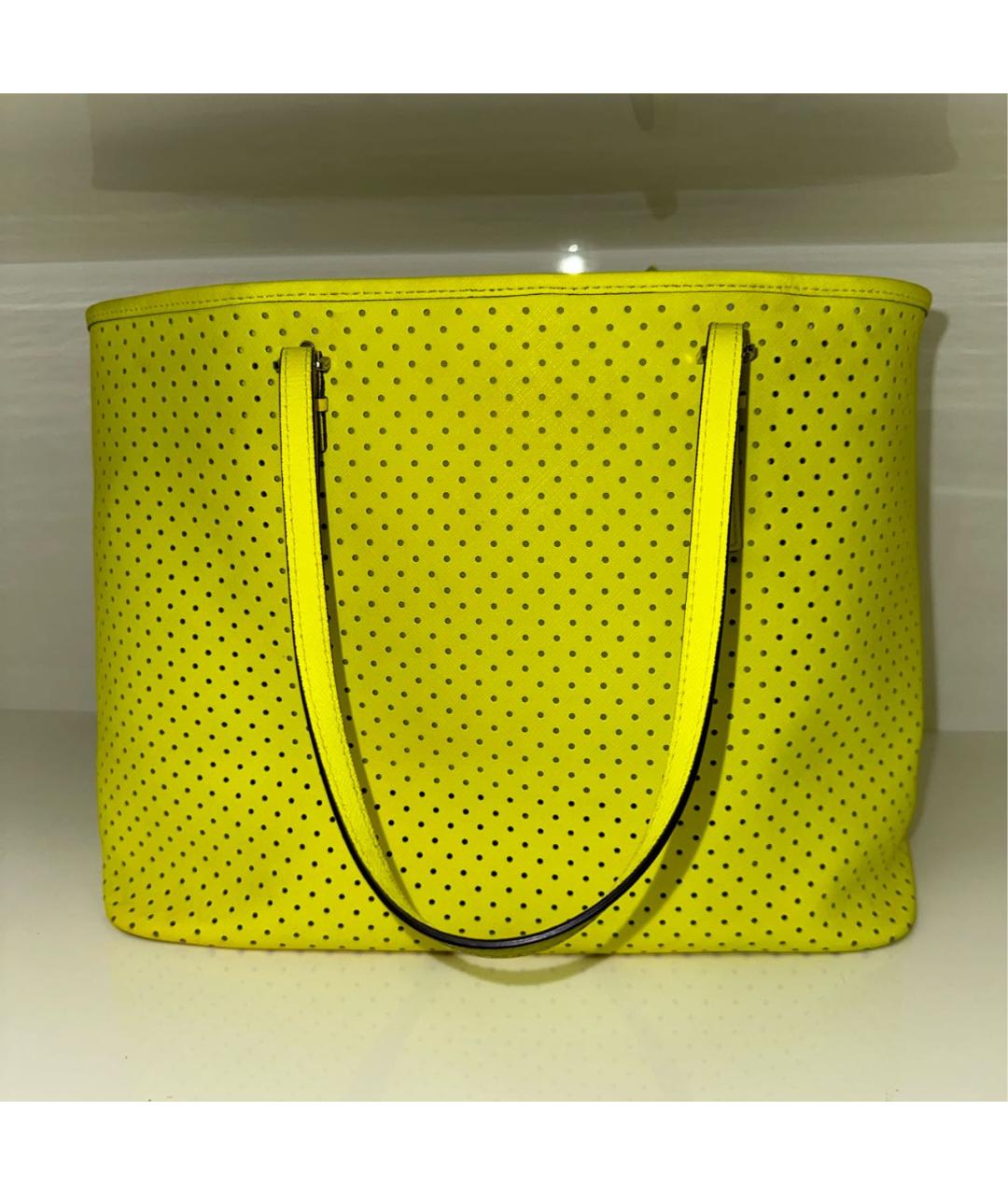 MICHAEL KORS Желтая сумка тоут из искусственной кожи, фото 3