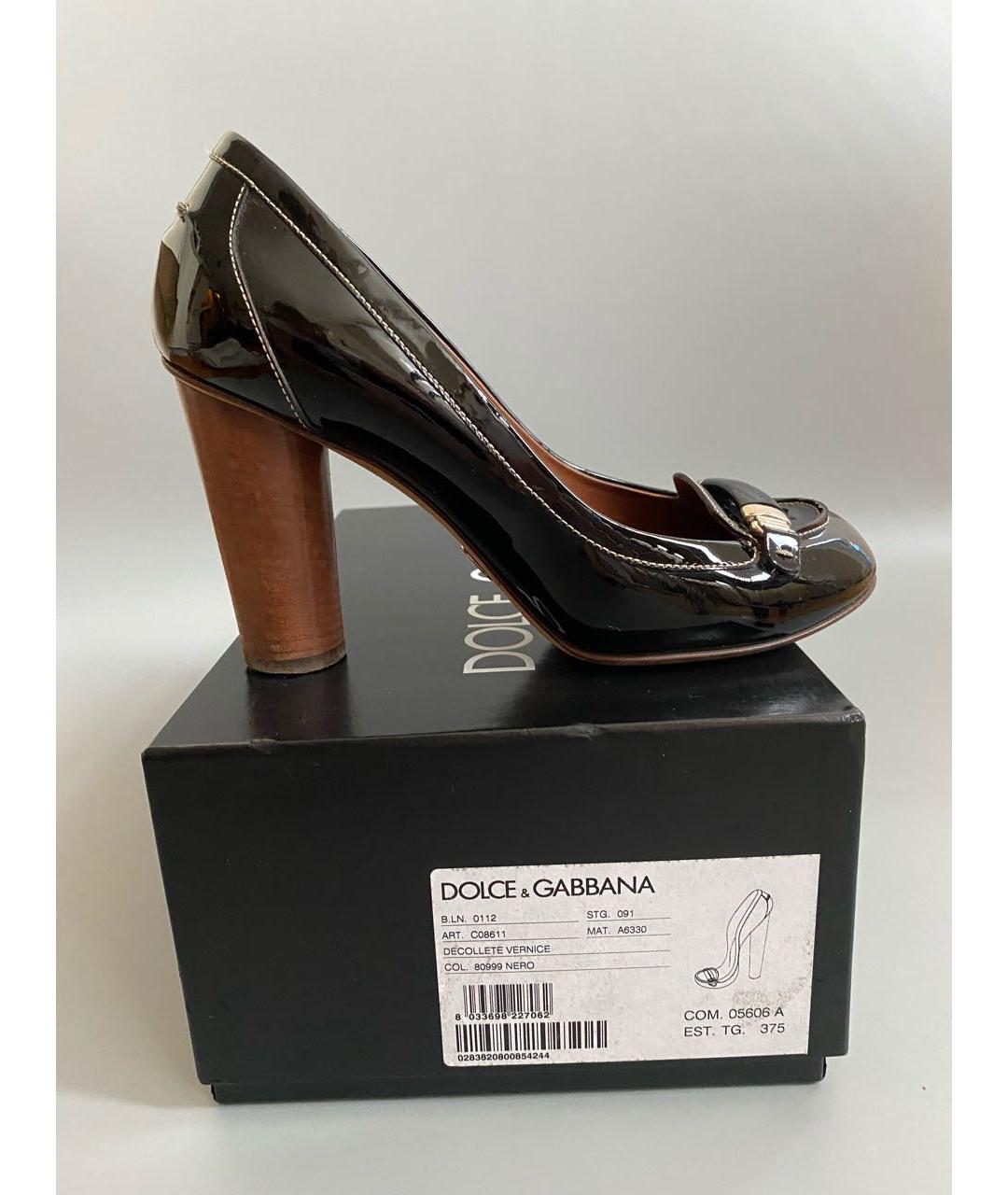 DOLCE&GABBANA Черные туфли из лакированной кожи, фото 3