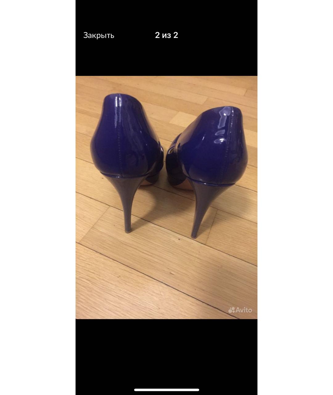 PRADA Темно-синие туфли из лакированной кожи, фото 3