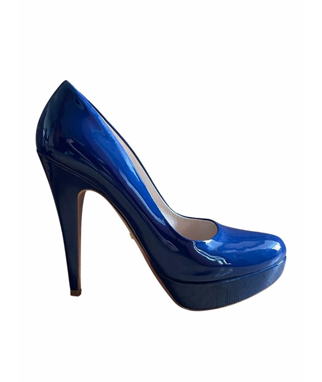 PRADA Темно-синие туфли из лакированной кожи, фото 1