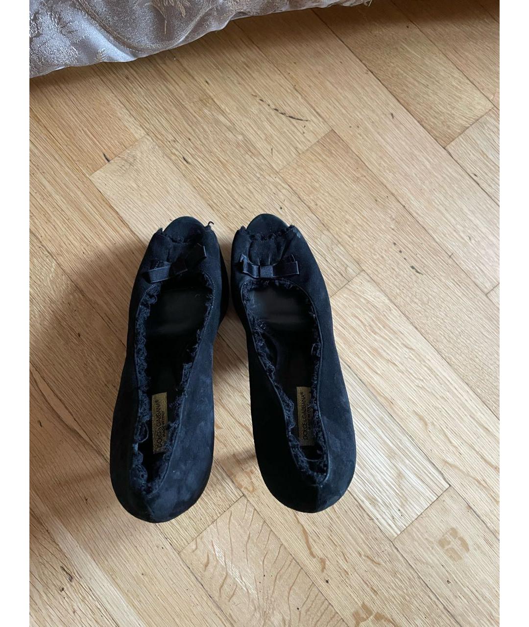 DOLCE&GABBANA Черные нубуковые туфли, фото 3