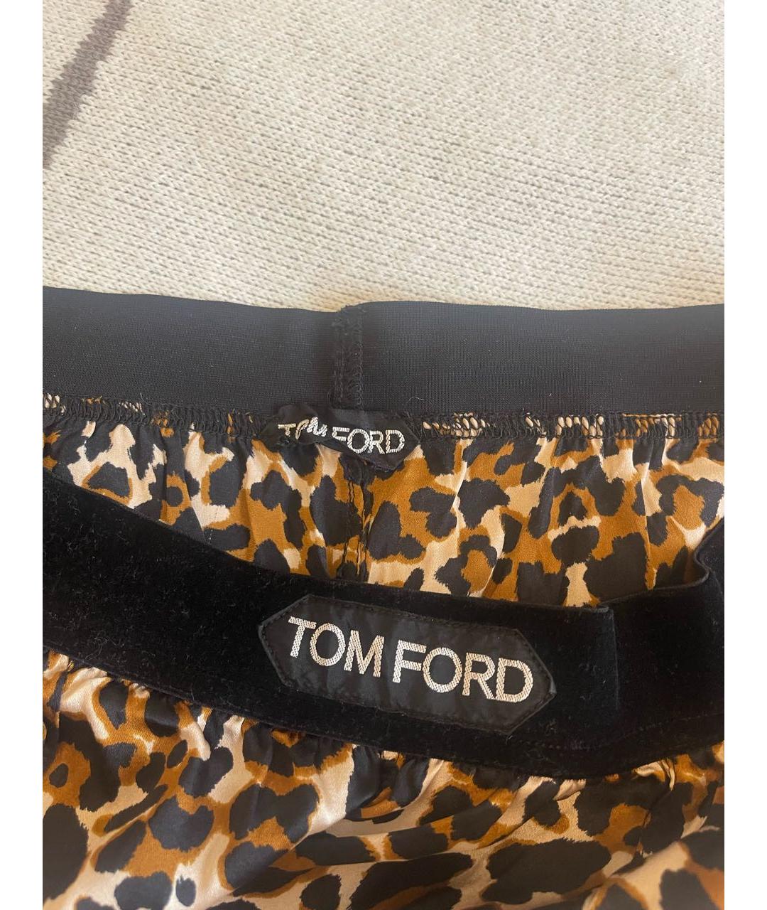 TOM FORD Коричневые шелковые прямые брюки, фото 4