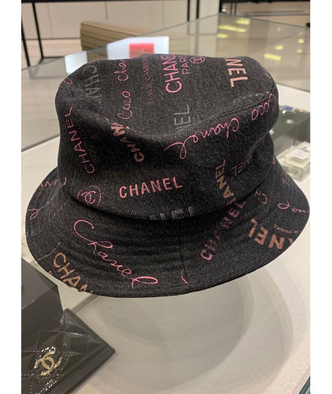 CHANEL PRE-OWNED Темно-синяя хлопковая панама, фото 4