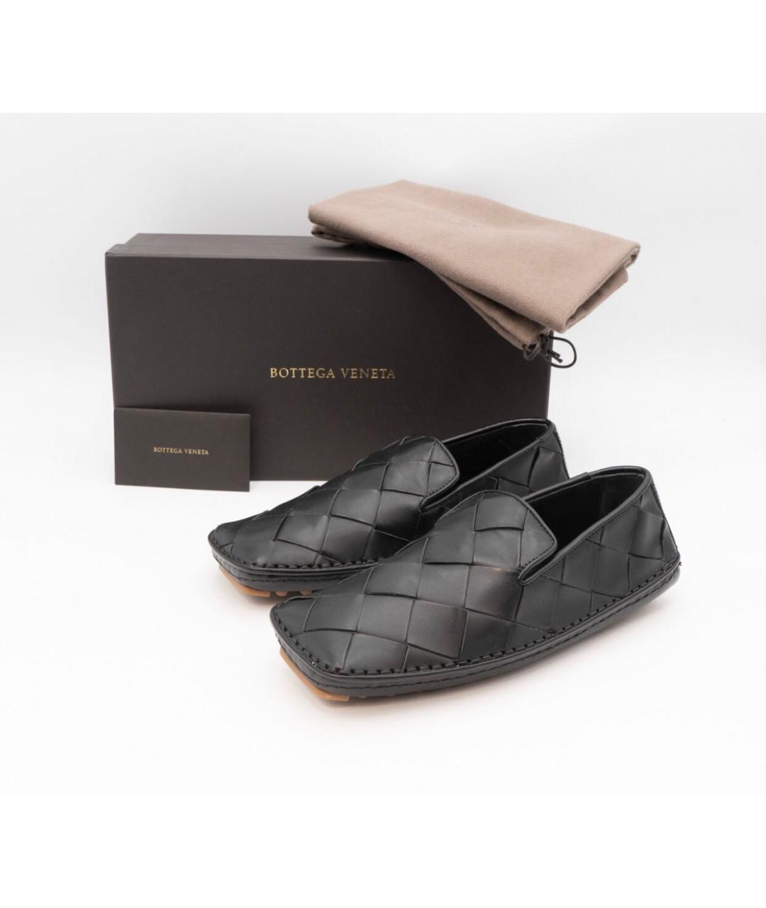 BOTTEGA VENETA Черные кожаные слипоны, фото 3