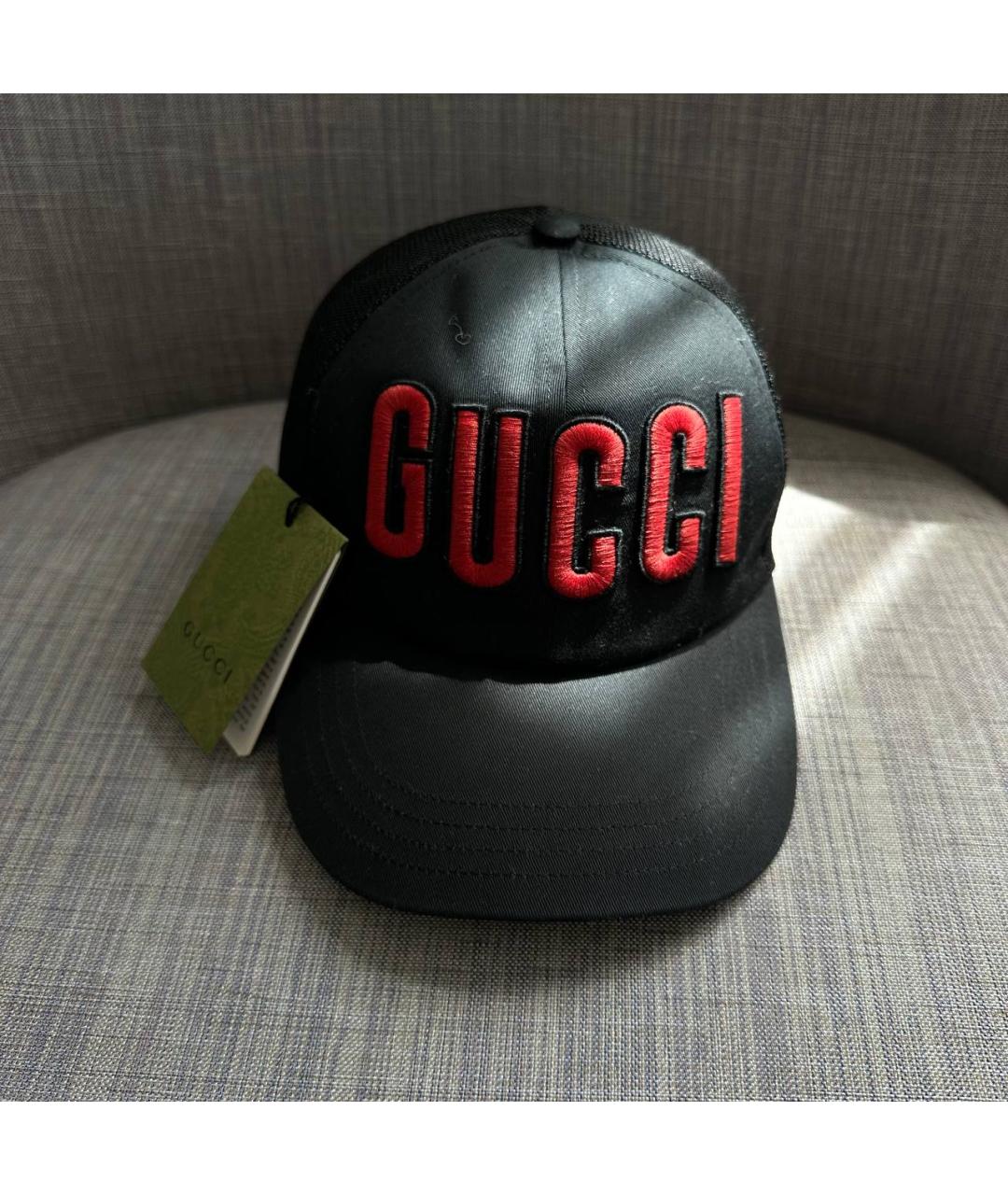 GUCCI Черная хлопковая кепка/бейсболка, фото 4