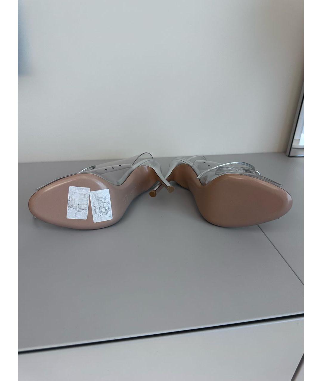 GIANVITO ROSSI Серебряные босоножки, фото 4