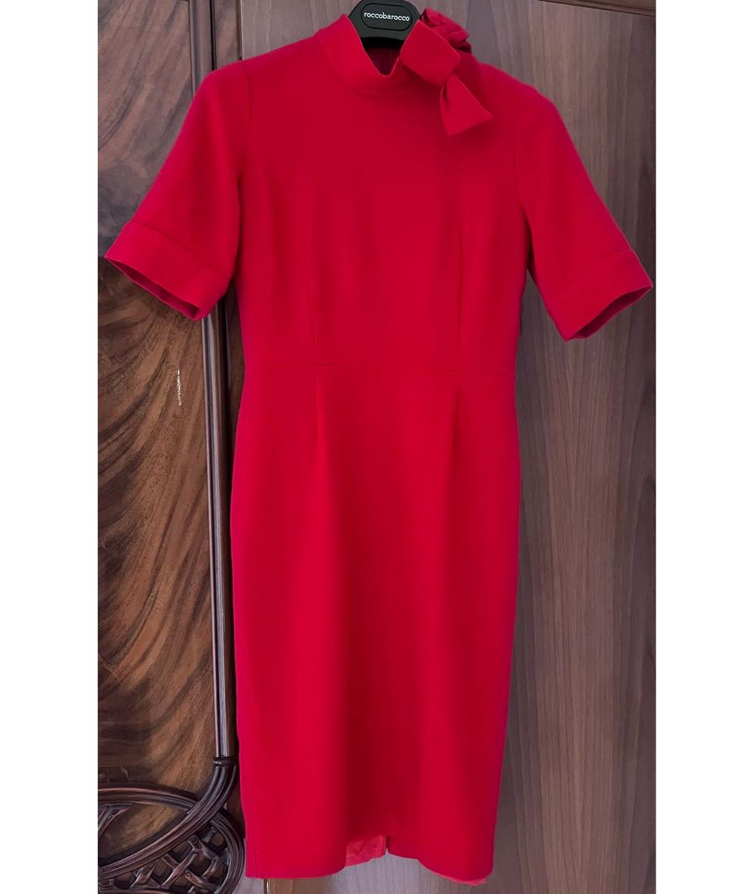 GOAT Красное шерстяное коктейльное платье, фото 4