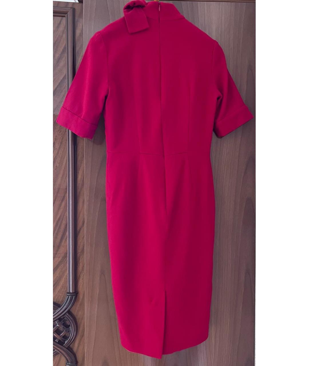 GOAT Красное шерстяное коктейльное платье, фото 2