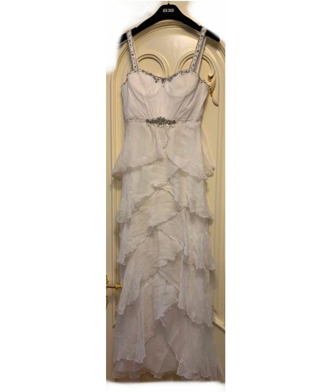 JENNY PACKHAM Белое шифоновое свадебное платье, фото 7