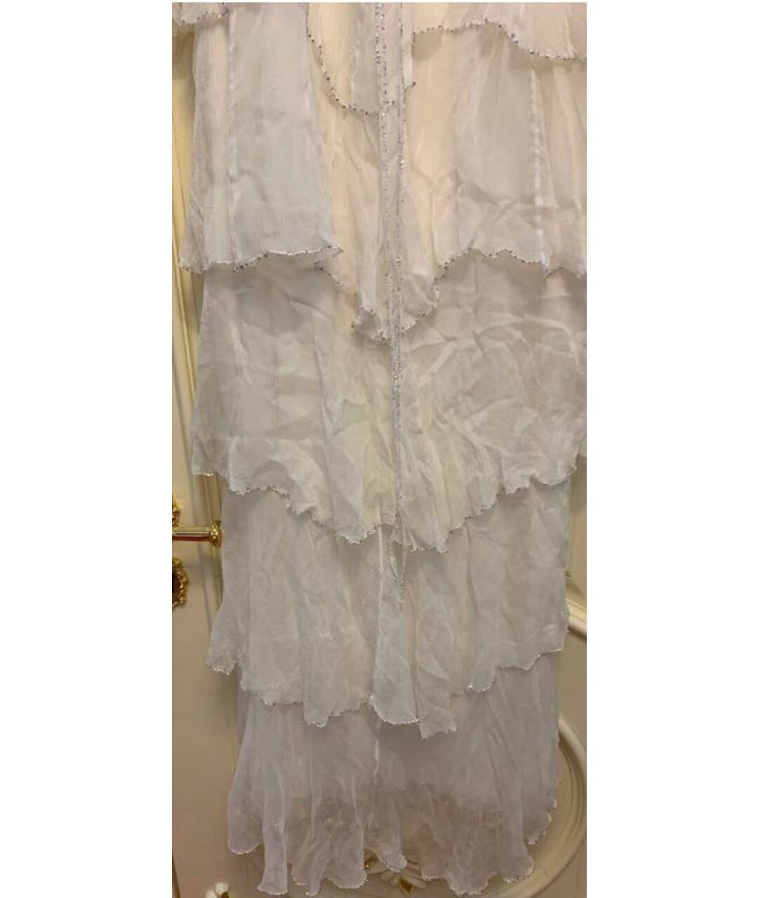 JENNY PACKHAM Белое шифоновое свадебное платье, фото 5