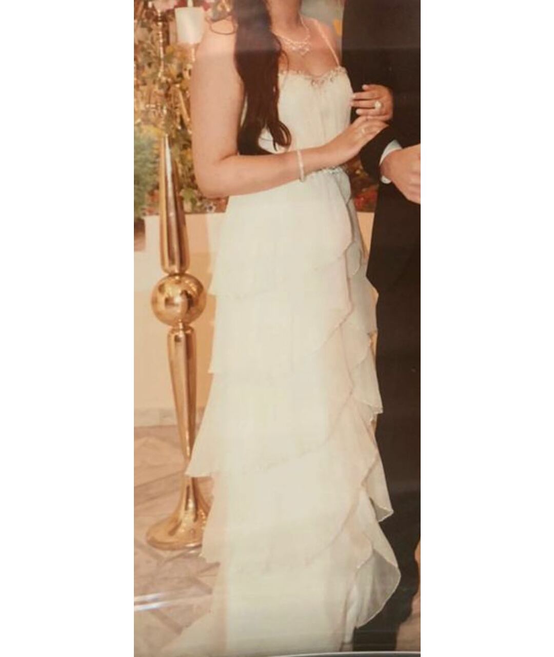 JENNY PACKHAM Белое шифоновое свадебное платье, фото 6
