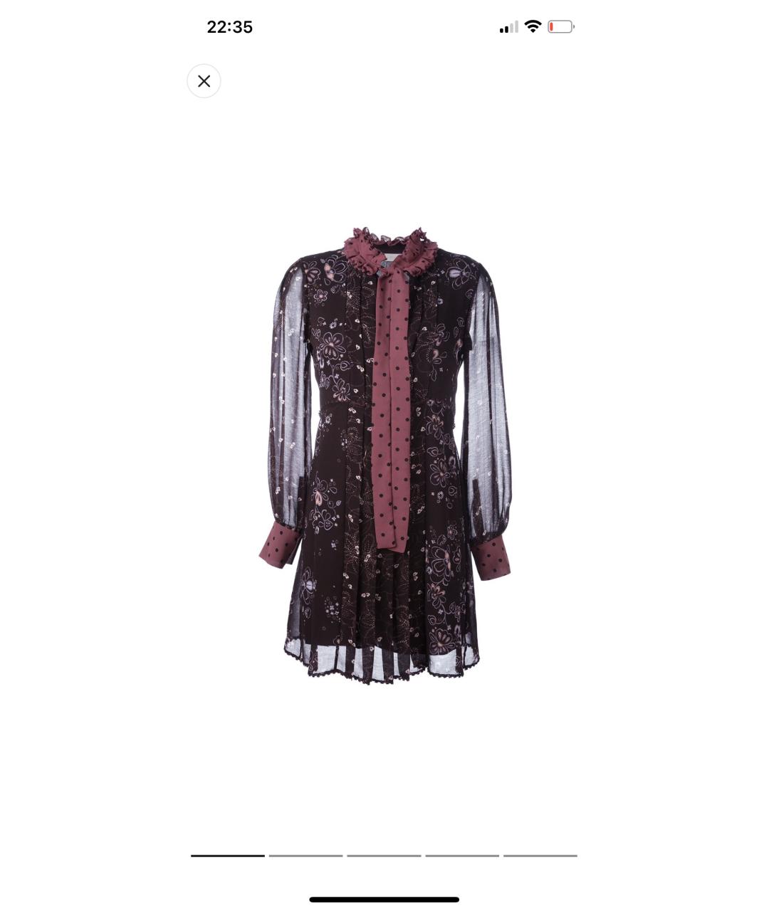 SEE BY CHLOE Бордовое шифоновое повседневное платье, фото 4
