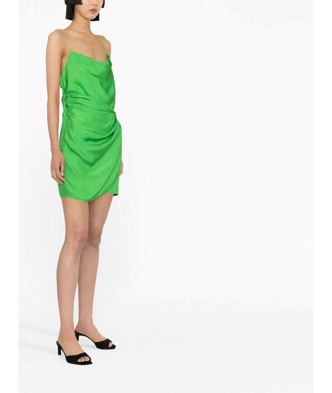 GAUGE81 Зеленые шелковое коктейльное платье, фото 4