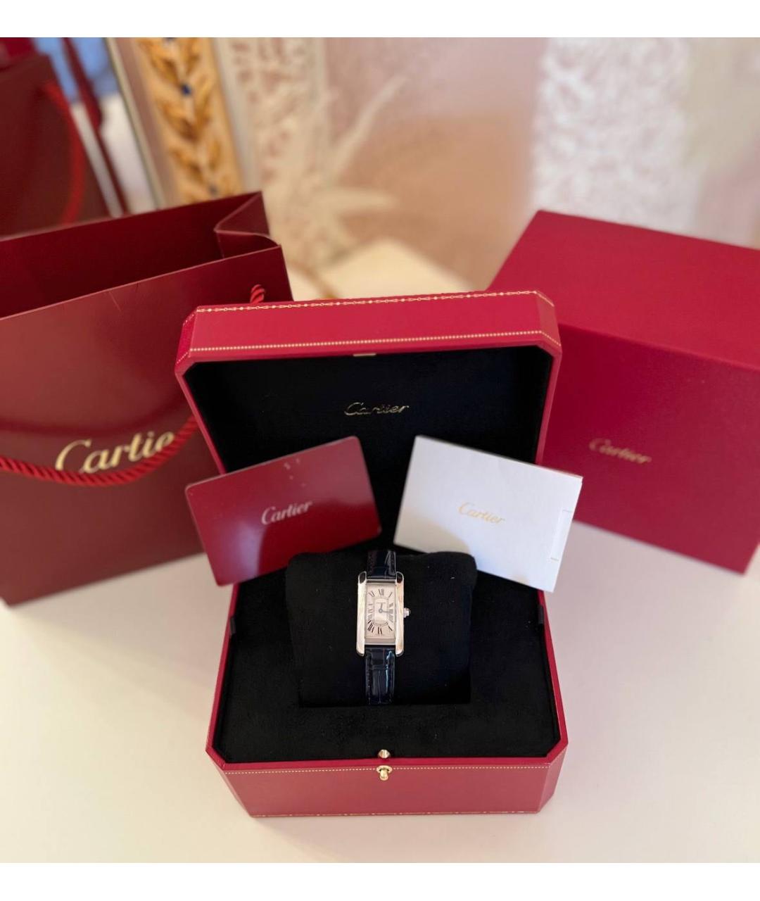 CARTIER Темно-синие часы из экзотической кожи, фото 4