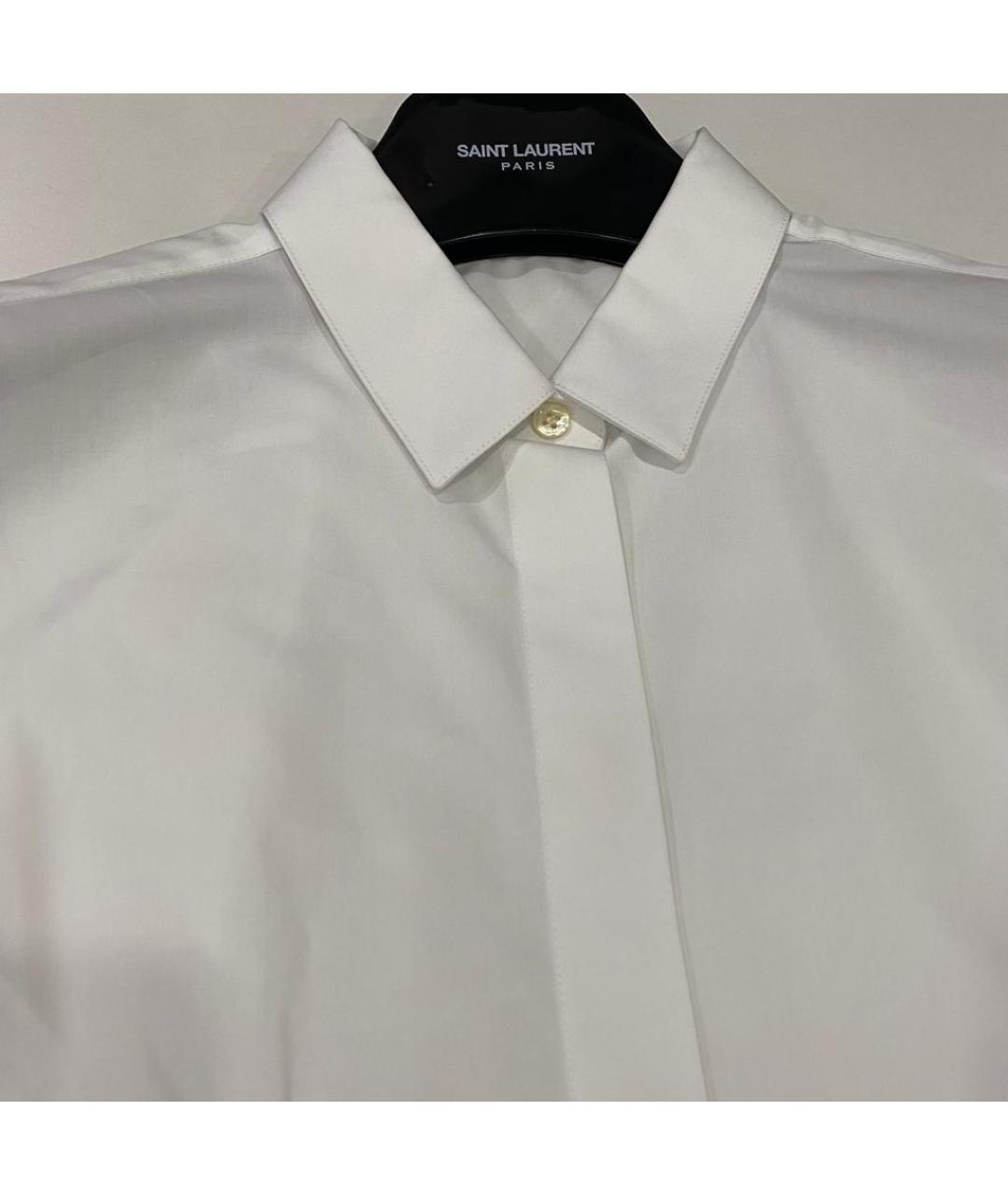 SAINT LAURENT Белая хлопковая рубашка, фото 4