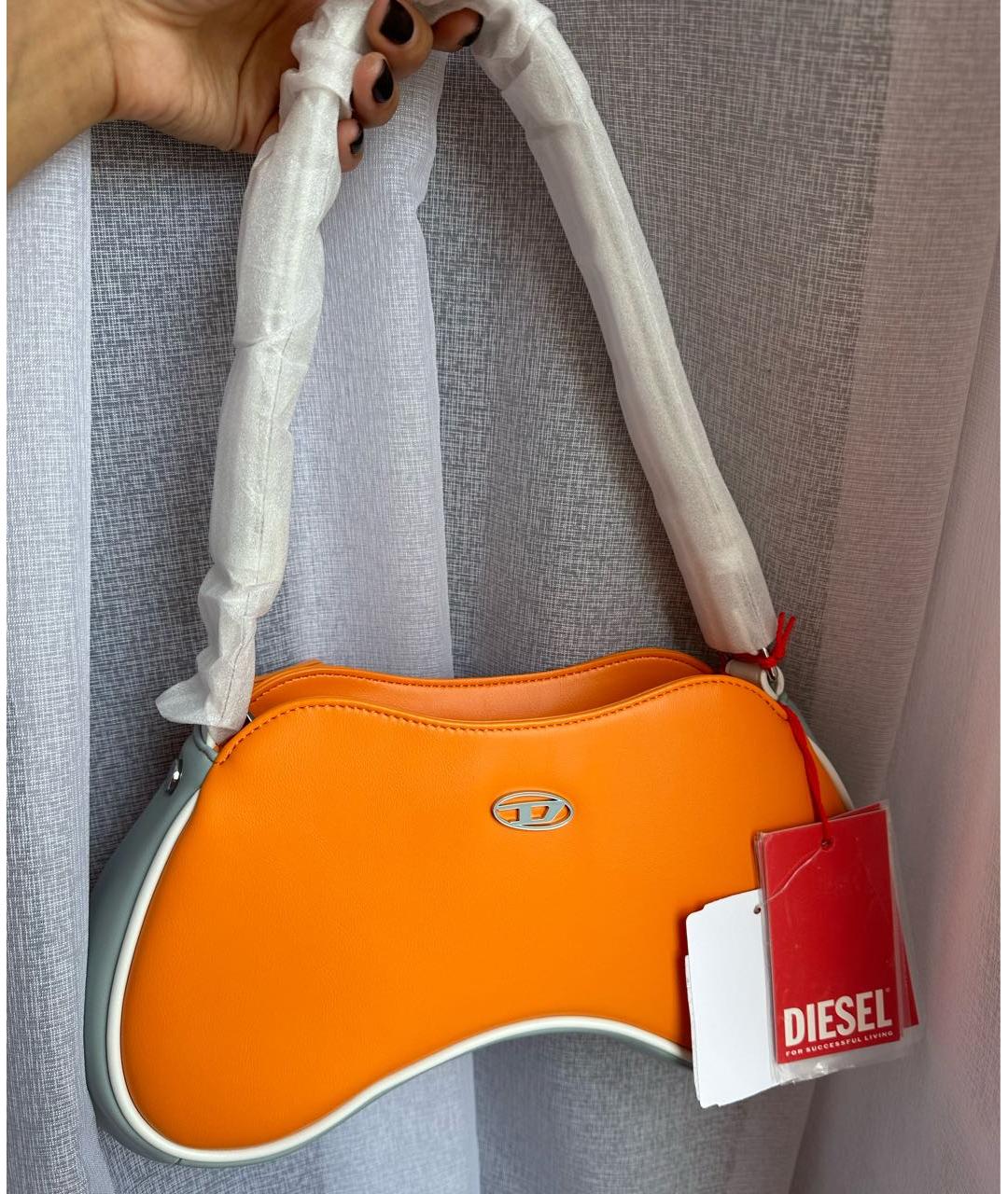 DIESEL Оранжевая сумка через плечо из искусственной кожи, фото 6