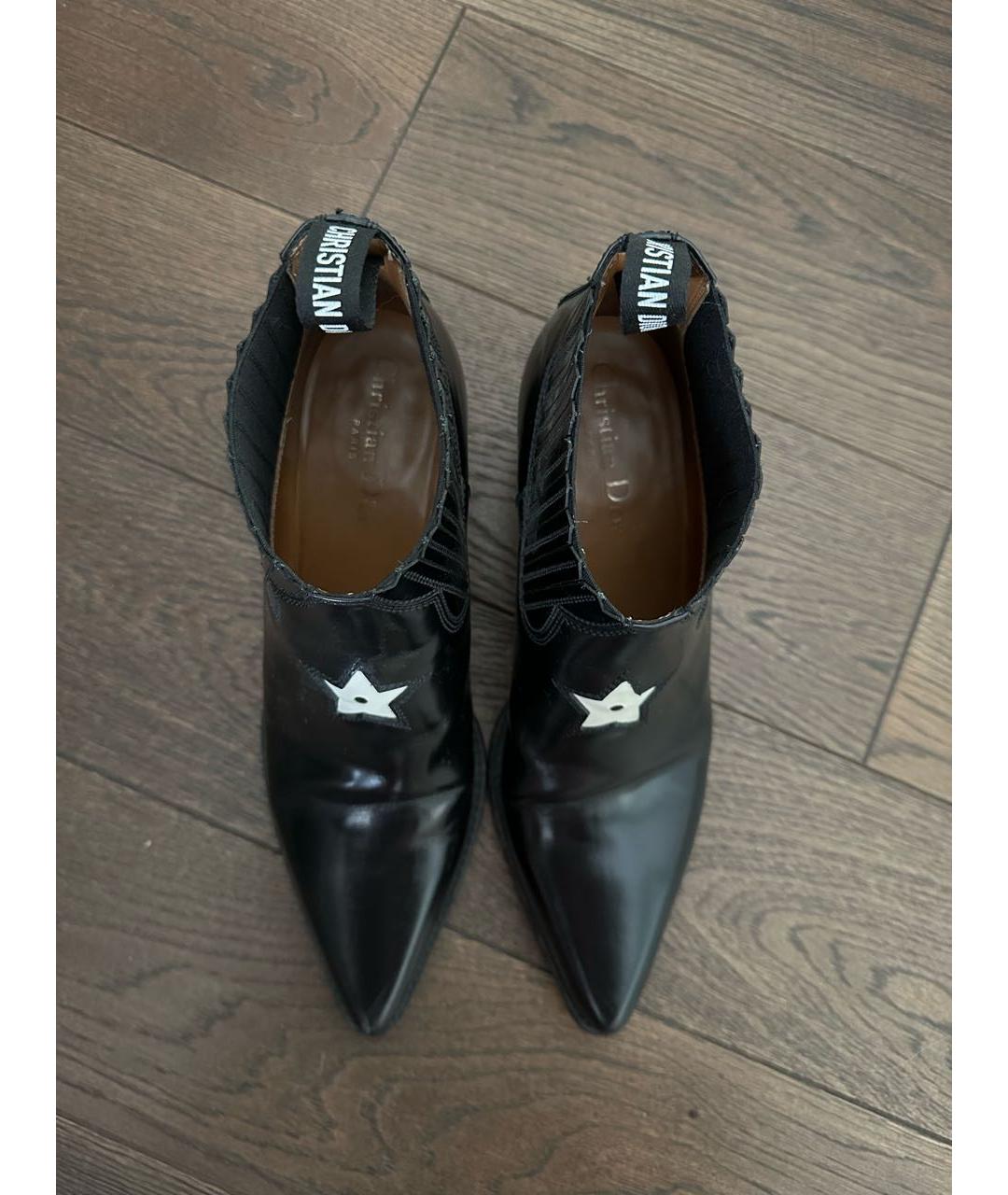 CHRISTIAN DIOR Черные кожаные ботинки, фото 3