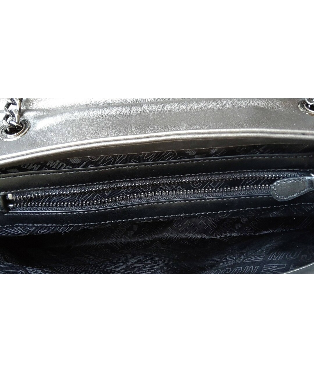 LOVE MOSCHINO Серебряная сумка через плечо из искусственной кожи, фото 8