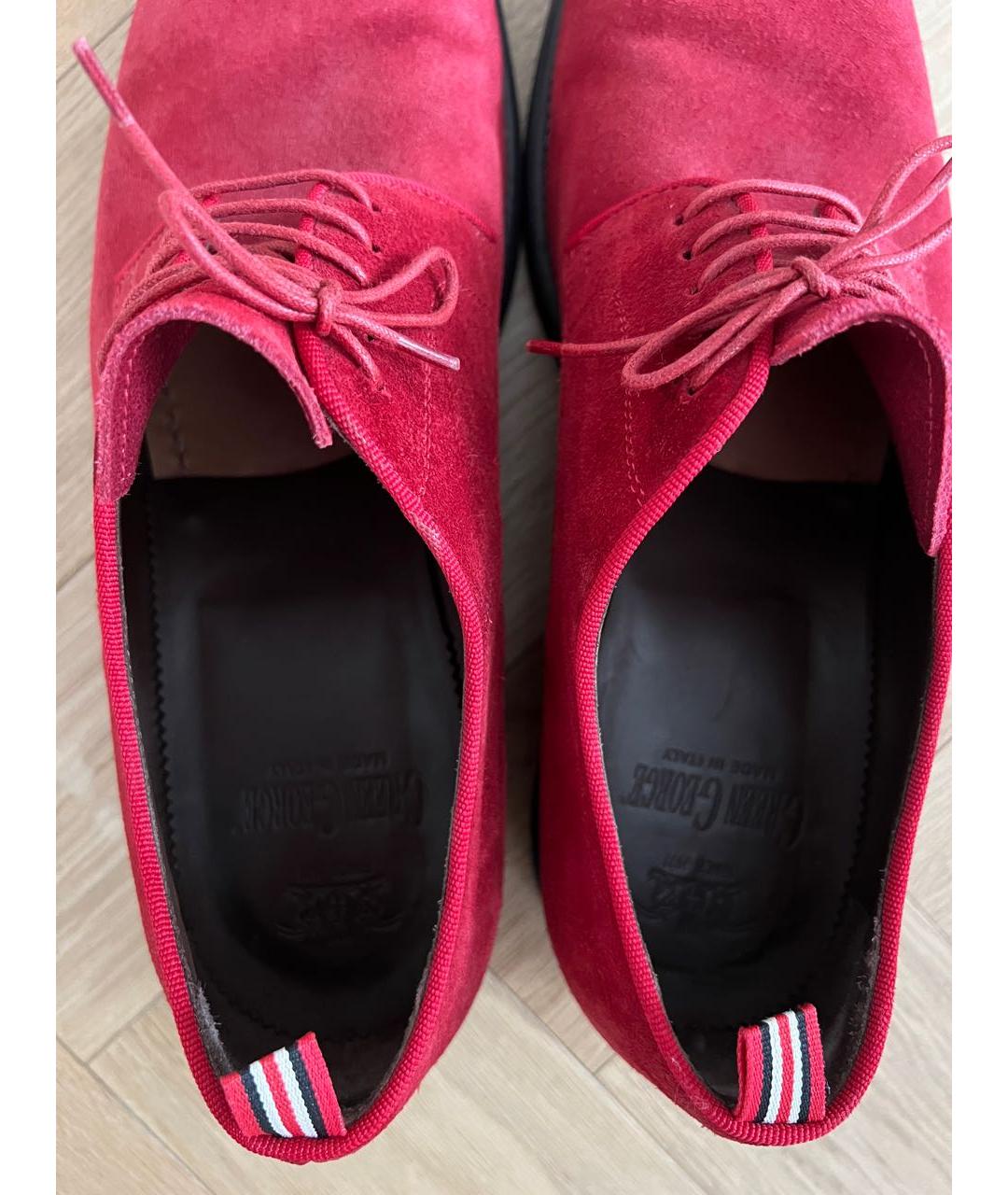 GREEN GEORGE Красные замшевые низкие ботинки, фото 8