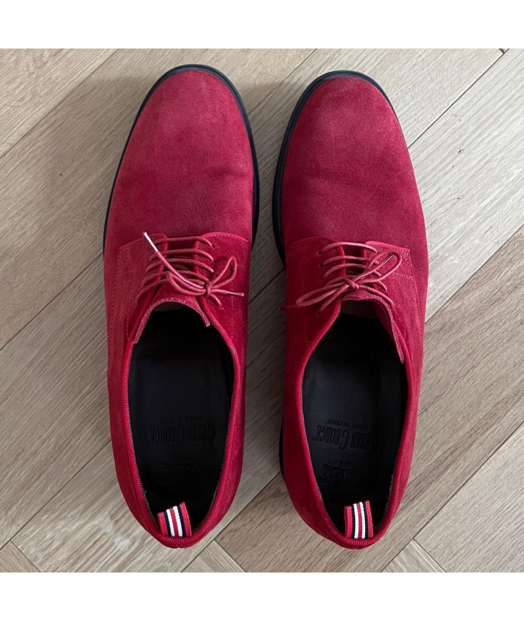 GREEN GEORGE Красные замшевые низкие ботинки, фото 3