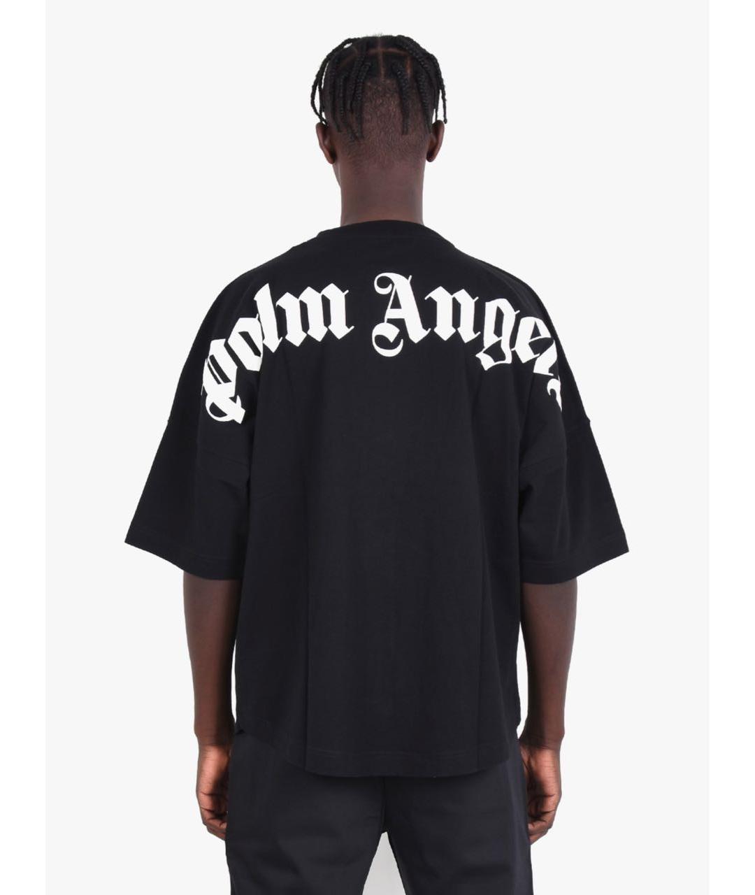 PALM ANGELS Черная хлопковая футболка, фото 5