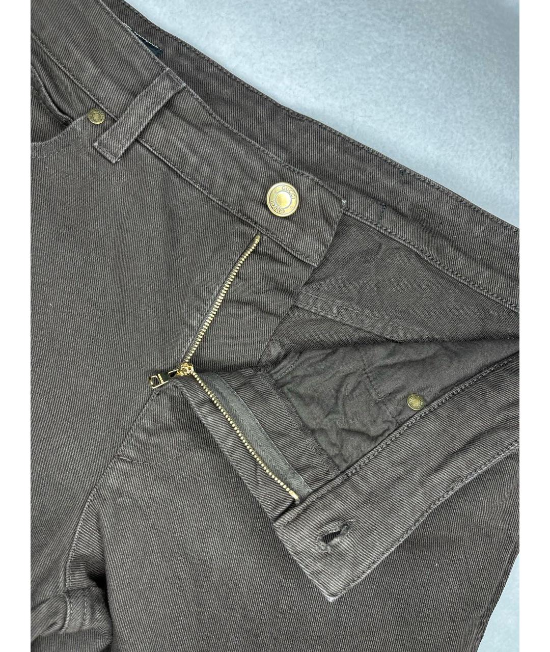 GUCCI Коричневые хлопко-эластановые джинсы слим, фото 5