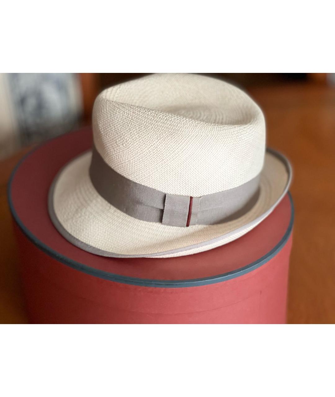 LORO PIANA Бежевая соломенная шляпа, фото 6
