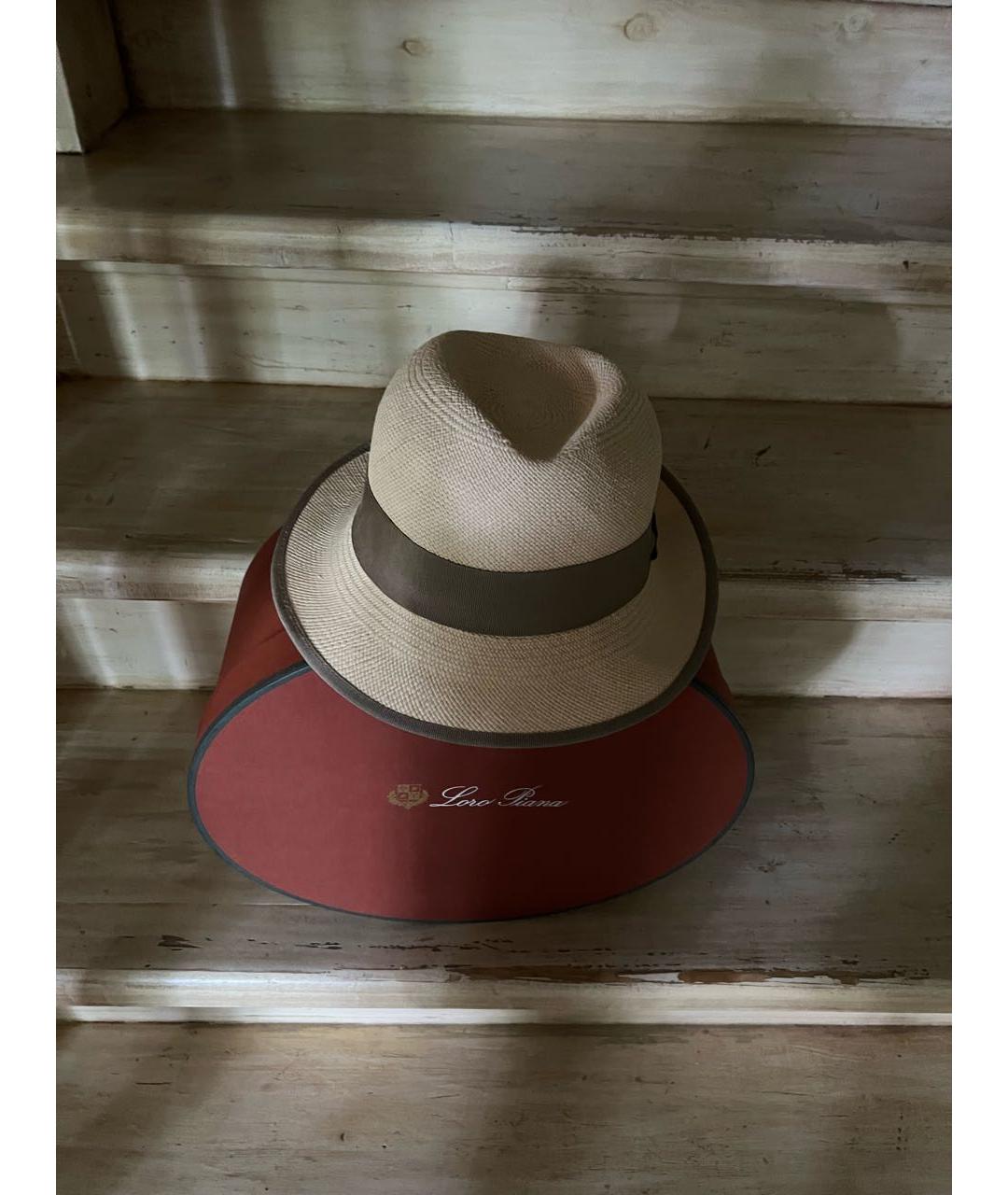 LORO PIANA Бежевая соломенная шляпа, фото 5