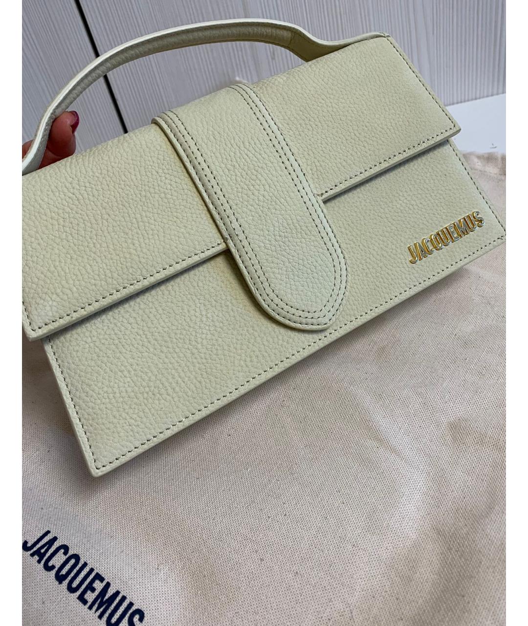 JACQUEMUS Салатовая кожаная сумка через плечо, фото 2
