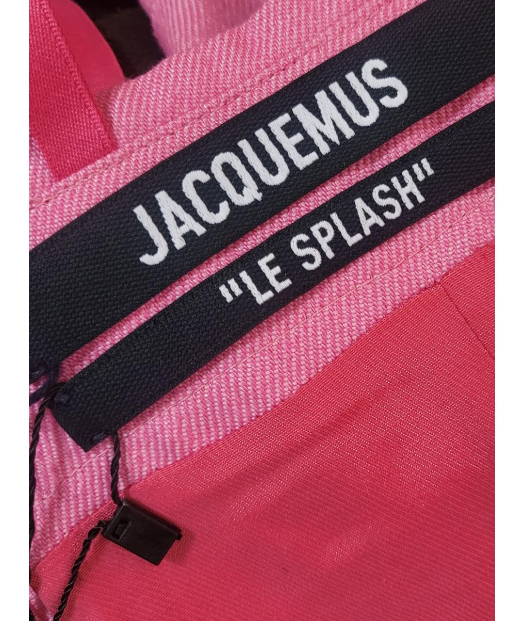 JACQUEMUS Розовое льняное коктейльное платье, фото 5
