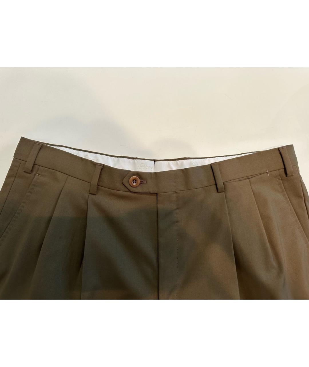 BRIONI Коричневые шерстяные классические брюки, фото 3