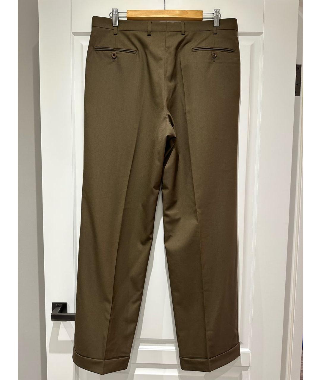 BRIONI Коричневые шерстяные классические брюки, фото 2