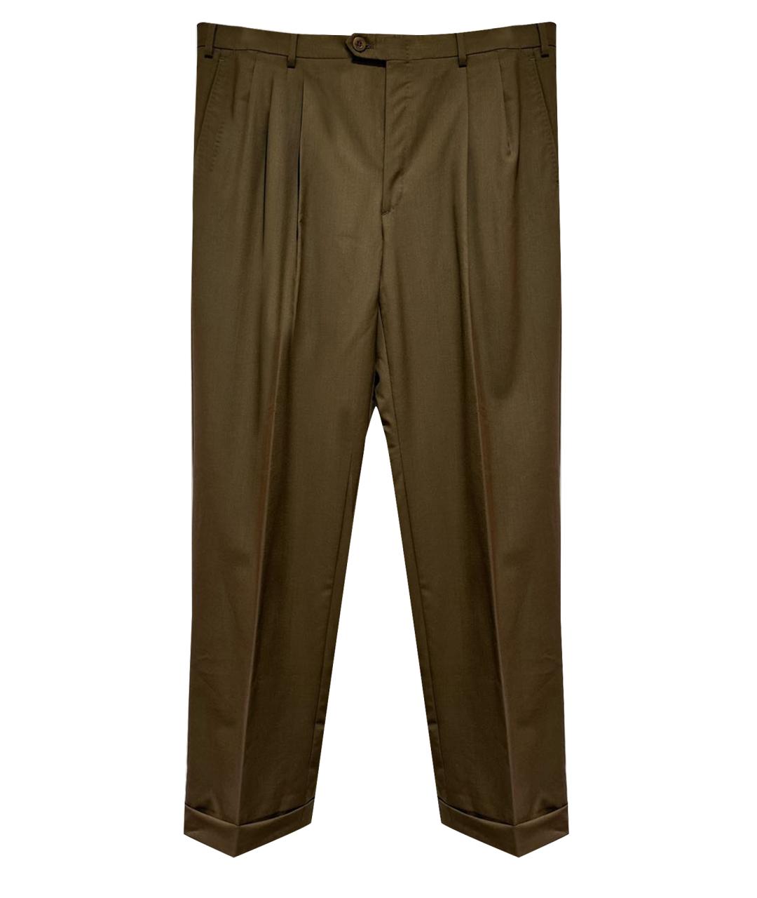 BRIONI Коричневые шерстяные классические брюки, фото 1