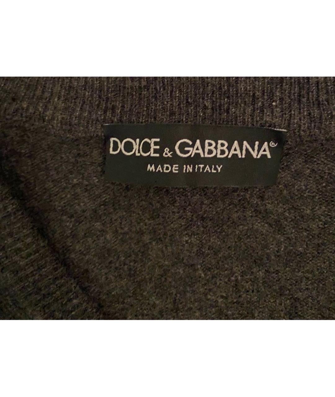 DOLCE&GABBANA Серый кашемировый джемпер / свитер, фото 5