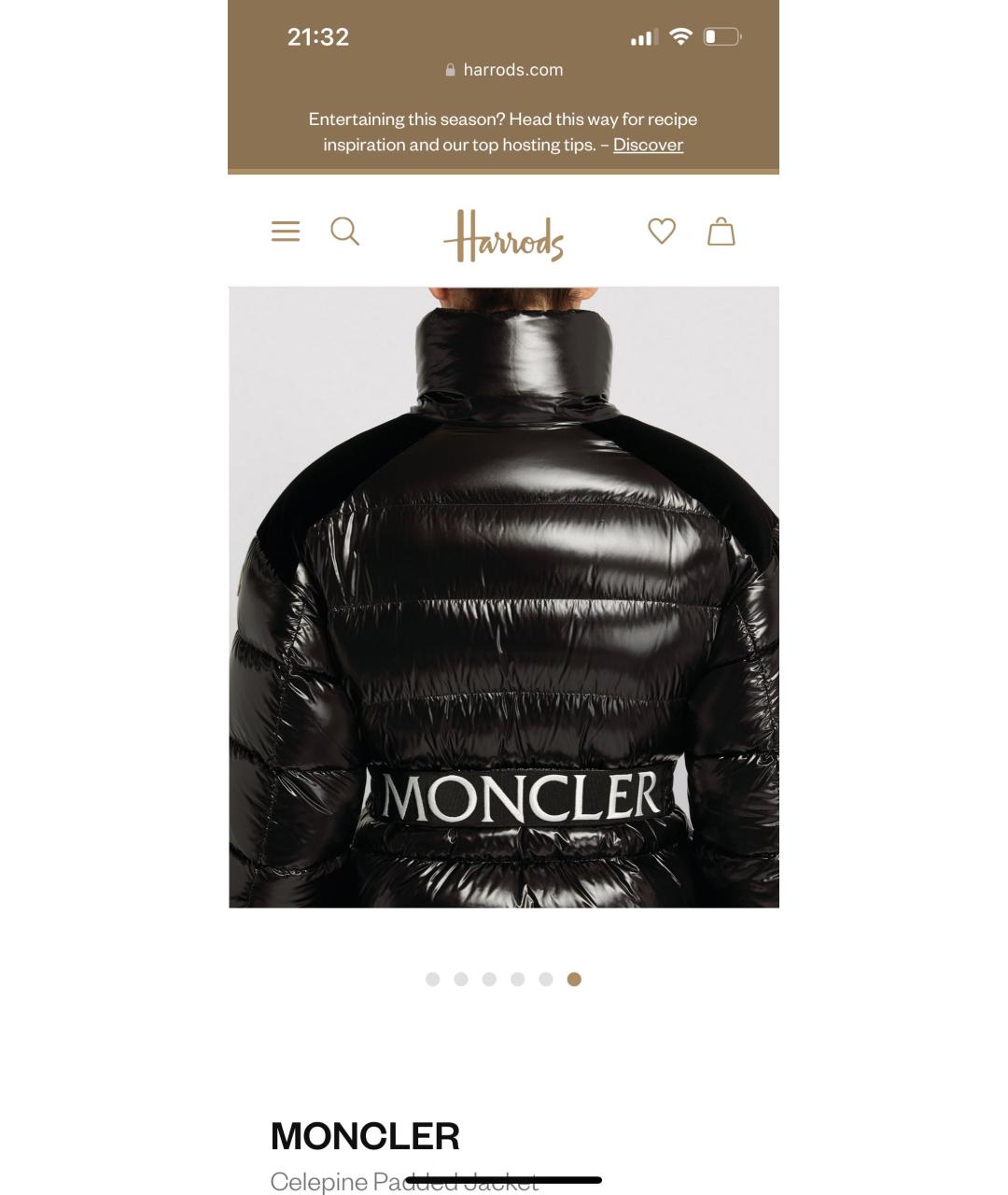 MONCLER Черный полиамидовый пуховик, фото 8