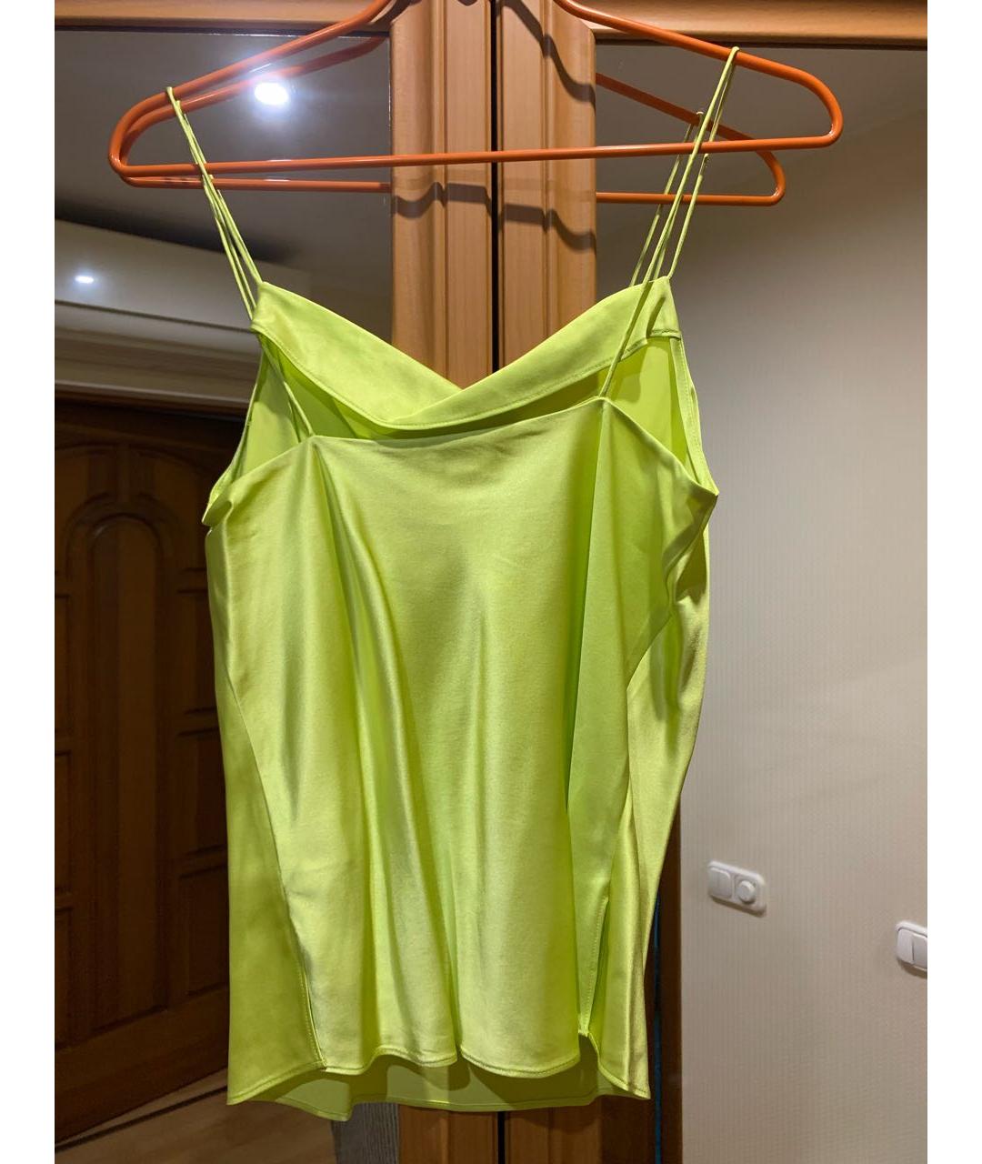 CAMI Салатовая шелковая блузы, фото 2
