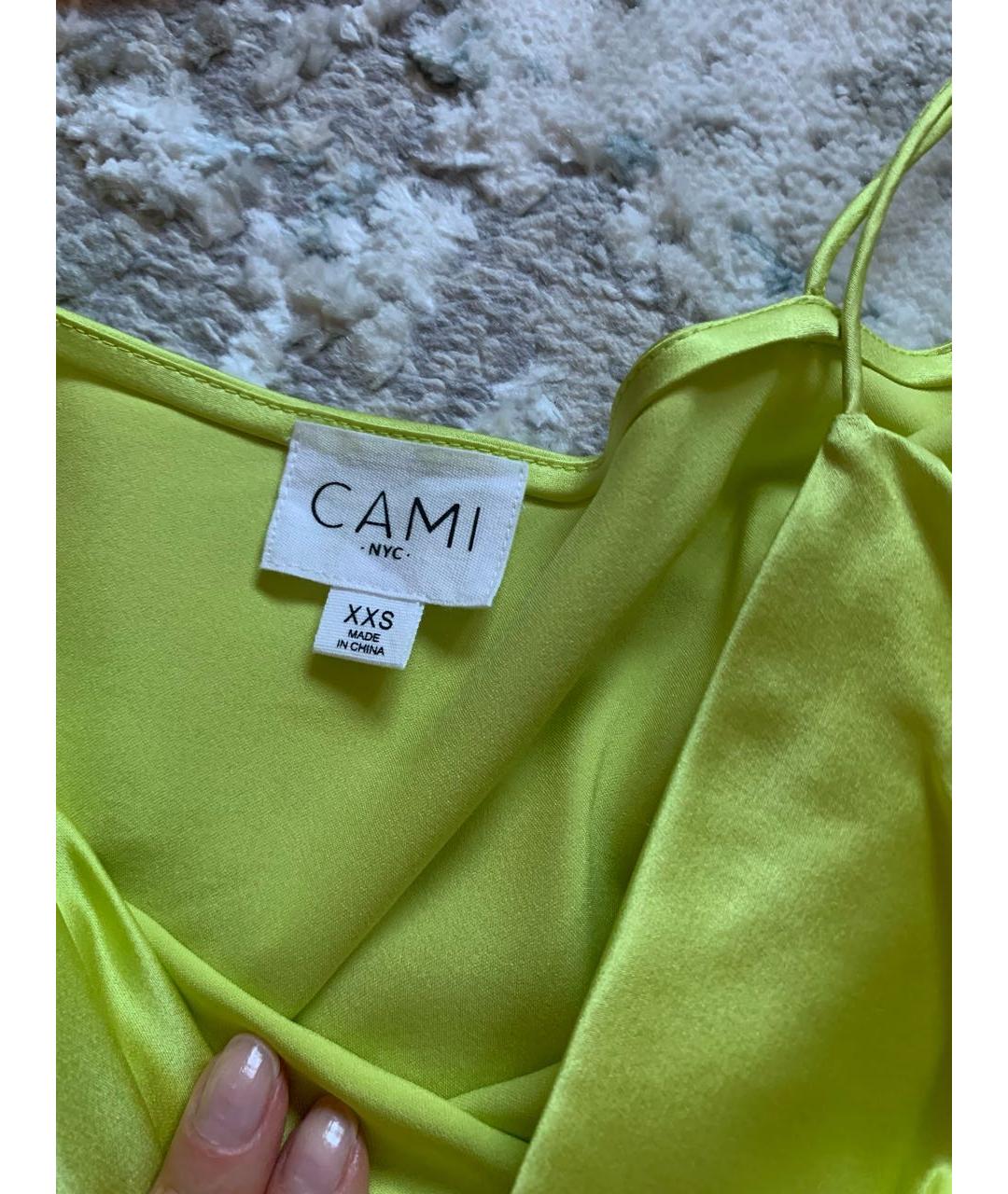 CAMI Салатовая шелковая блузы, фото 5