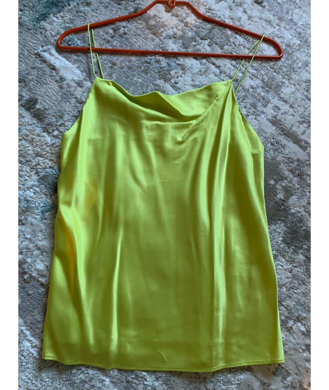 CAMI Салатовая шелковая блузы, фото 4