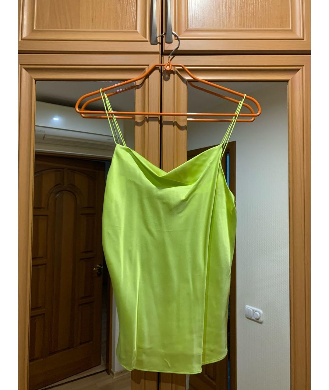 CAMI Салатовая шелковая блузы, фото 6