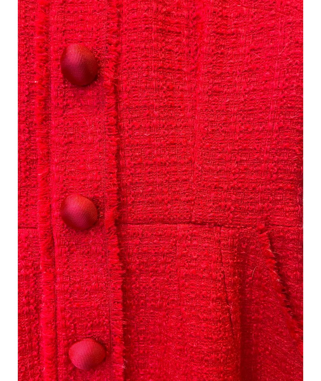 DOLCE&GABBANA Красное шерстяное повседневное платье, фото 4