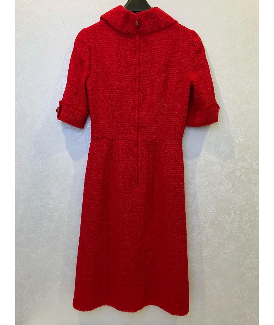 DOLCE&GABBANA Красное шерстяное повседневное платье, фото 2