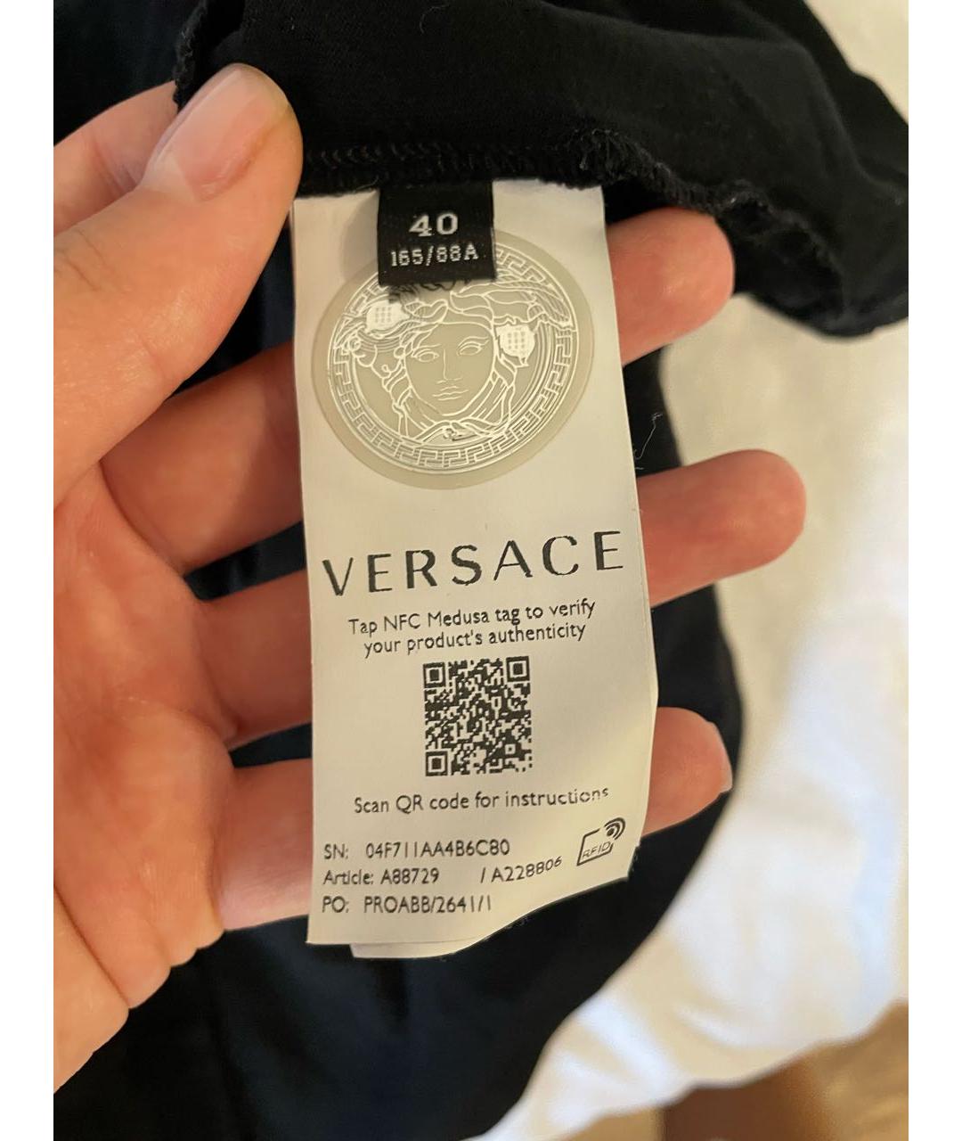 VERSACE Черная хлопковая футболка, фото 2