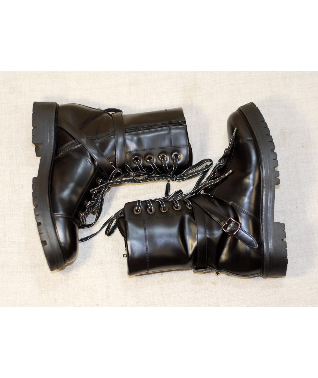VALENTINO Черные кожаные ботинки, фото 8