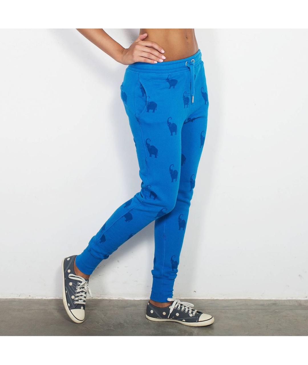 ZOE KARSSEN Синие хлопко-эластановые брюки узкие, фото 4