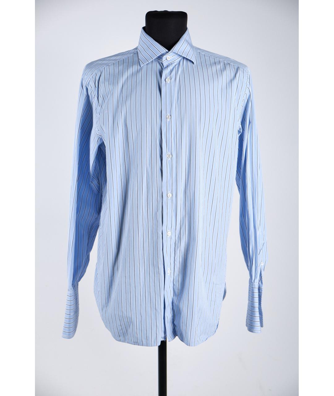 KITON Голубая хлопковая классическая рубашка, фото 6