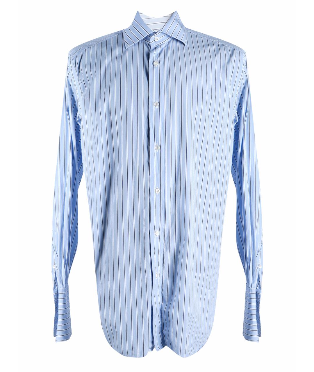 KITON Голубая хлопковая классическая рубашка, фото 1
