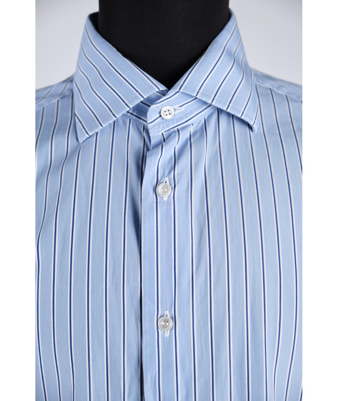 KITON Голубая хлопковая классическая рубашка, фото 5
